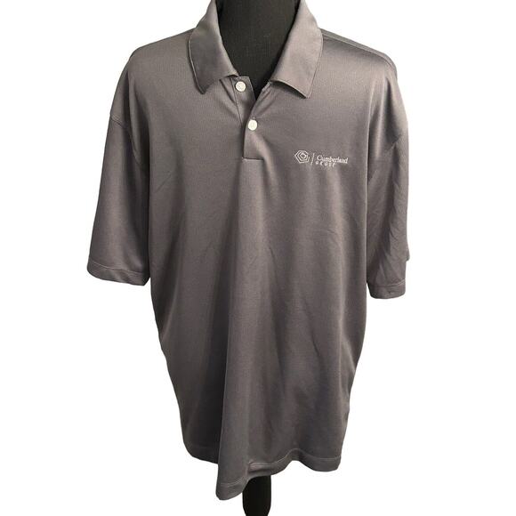 Nike Golf Men's Large Dri Fit Short Sleeve Gray Polo-with Cumberland Group Logo - Picture 1 of 6